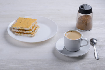 coffee with cinnamon and toast