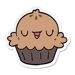 sticker of a cute cartoon pie