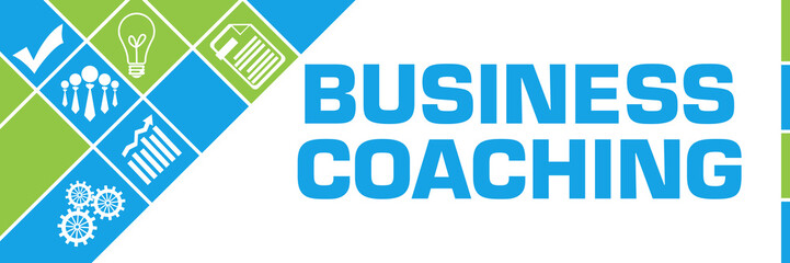 Business Coaching Business Symbols Green Blue Left Triangles 