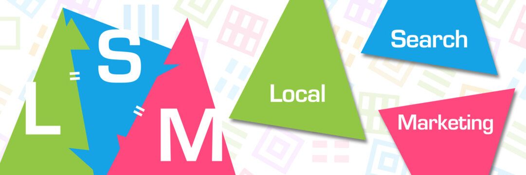 LSM - Local Search Marketing Colorful Triangle Horizontal 