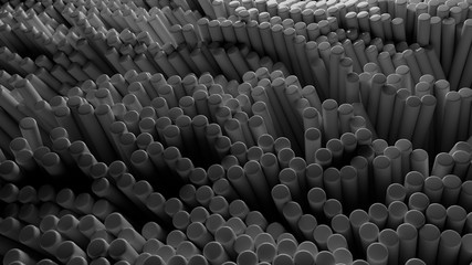 Obraz premium 3d render abstract background made of chaotic vertical tubes. Simple shape with random direction.