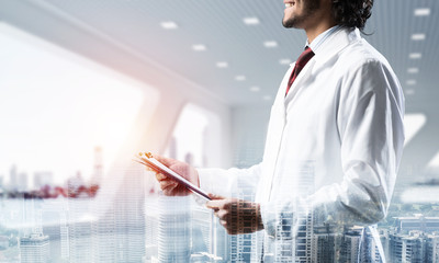 Medical industry concept by means of successful doctor