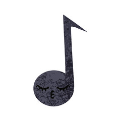 retro illustration style cartoon musical note