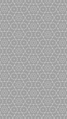 Ornate geometric pattern and two-tone abstract background