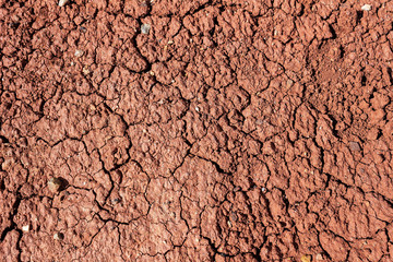 Brown cracked earth, clay soil, cracks