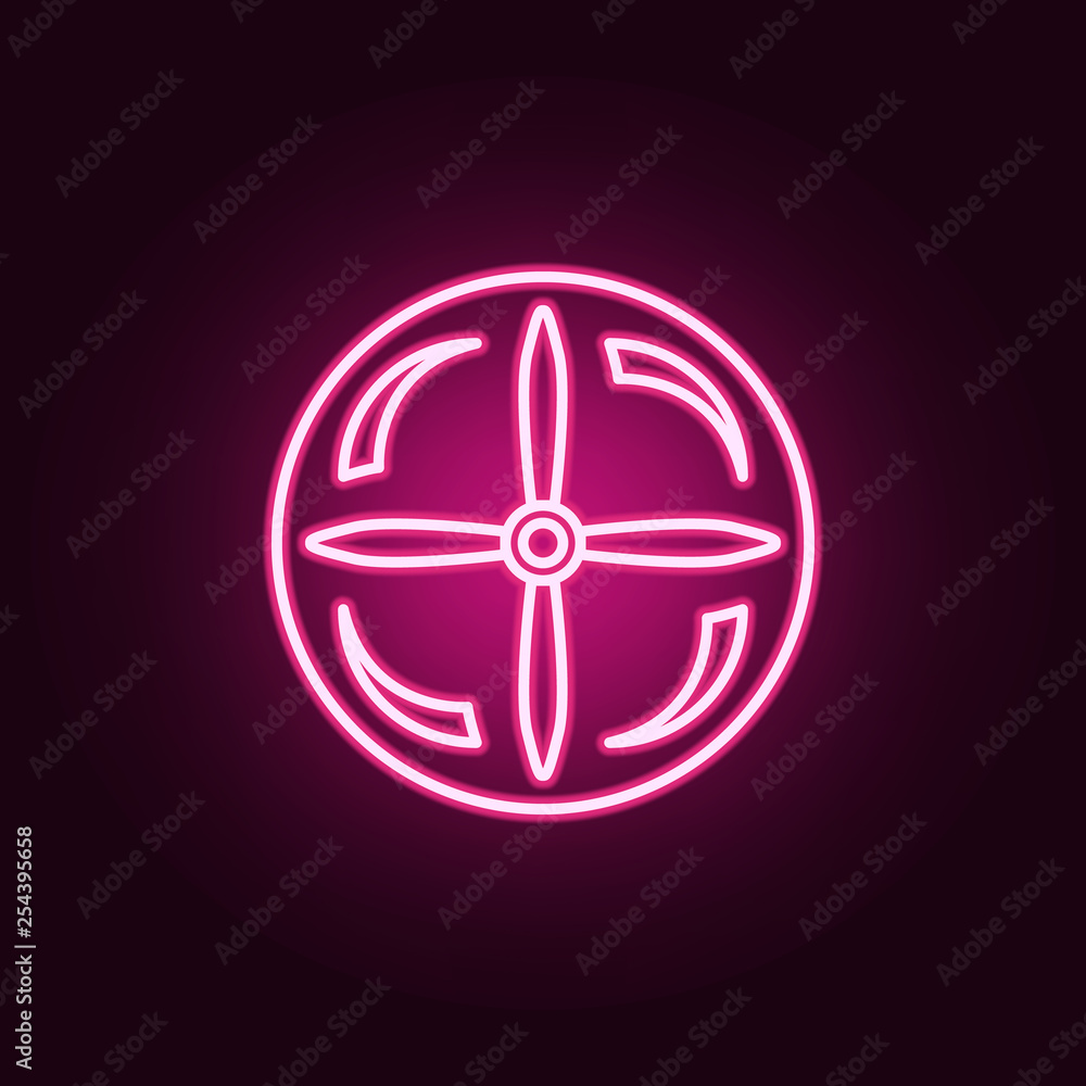 Poster propeller icon. elements of drones in neon style icons. simple icon for websites, web design, mobile