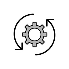 Rotate gear flat vector icon sign symbol
