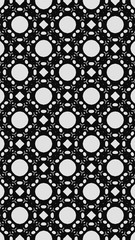 Ornate geometric pattern and two-tone abstract background