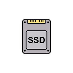 SSD flat vector icon sign symbol