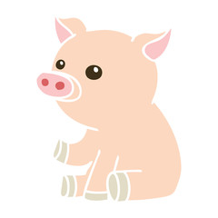Obraz na płótnie Canvas quirky hand drawn cartoon pig