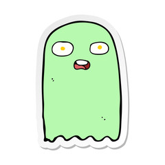 sticker of a funny cartoon ghost