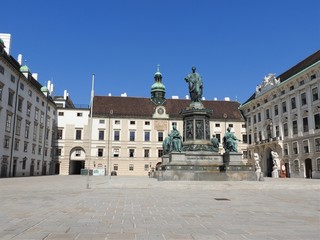 Monument in the patio of Hofburg Imperial palace in Vienna, Austria.