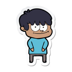 sticker of a happy cartoon man