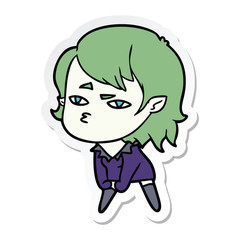 sticker of a cartoon vampire girl