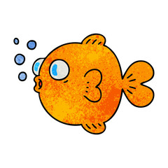 quirky hand drawn cartoon fish