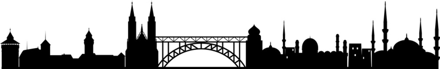 Nürnberg Orient Brücke skyline // Vektor