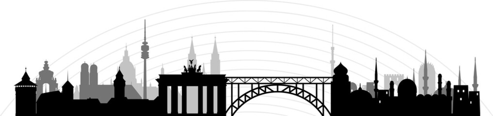 Orient Okzident Br&uuml;cke skyline // Vektor