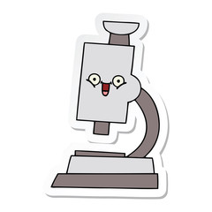 sticker of a cute cartoon microscope