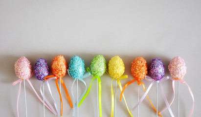 easter eggs on white background