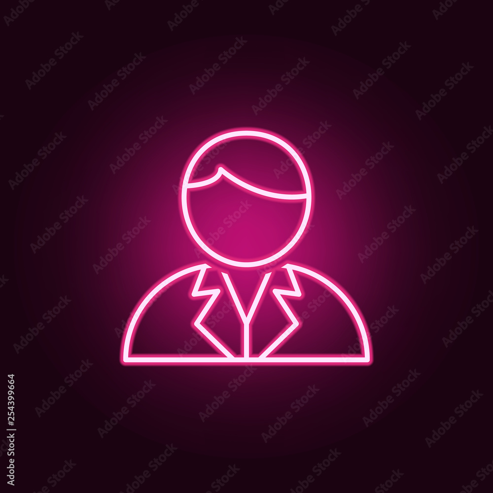 Poster scientist icon. elements of scientifics study in neon style icons. simple icon for websites, web des