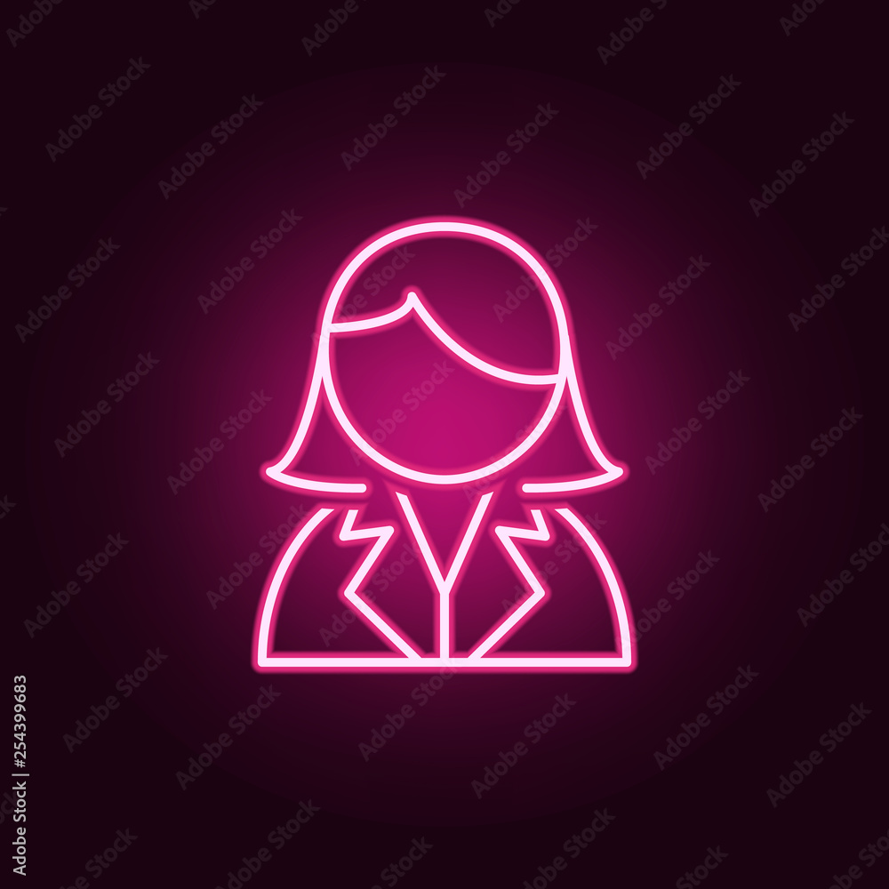 Poster scientist icon. elements of scientifics study in neon style icons. simple icon for websites, web des