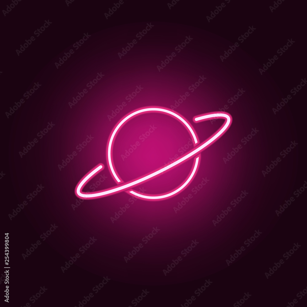 Aufkleber saturn icon. elements of scientifics study in neon style icons. simple icon for websites, web design