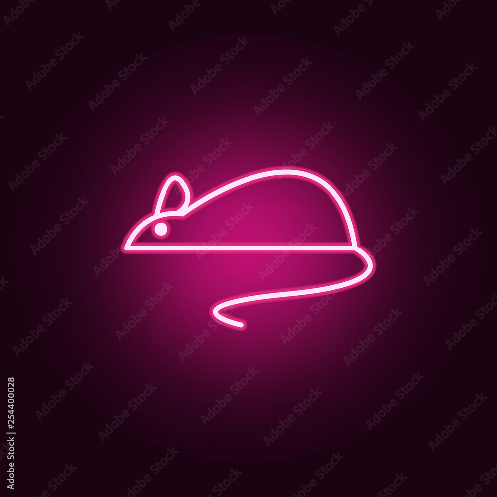 Poster mouse icon. elements of scientifics study in neon style icons. simple icon for websites, web design,