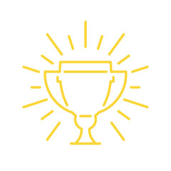 Winner cup vector icon. The idea of achieving victory. Vector illustration