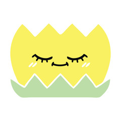 flat color retro cartoon water lilly