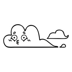 line drawing cartoon storm cloud
