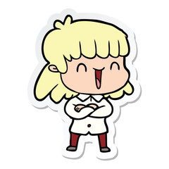 sticker of a cartoon woman