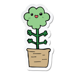 sticker of a cartoon flower