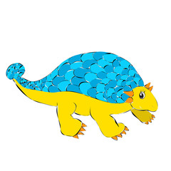 isolated, dinosaur, character, sketch