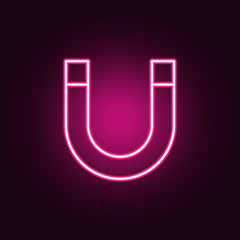 magnet icon. Elements of Scientifics study in neon style icons. Simple icon for websites, web design, mobile app, info graphics