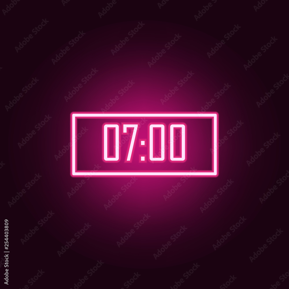 Poster alarm icon. elements of scientifics study in neon style icons. simple icon for websites, web design,