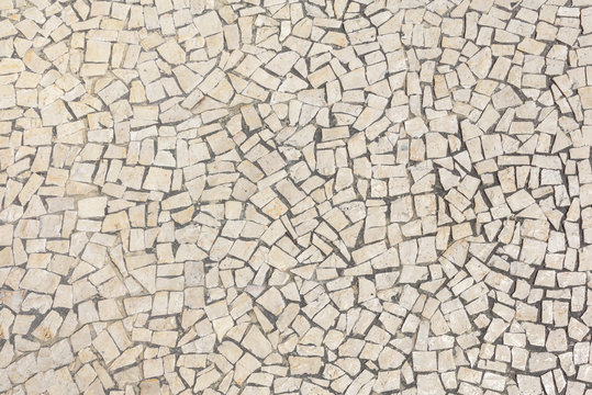 Typical portuguese pavement. Sidewalk in Porto. Portugal.