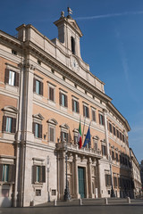 Roma, Italy - February 09, 2019 : View of Palazzo Montecitorio