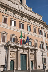 Fototapeta na wymiar Roma, Italy - February 09, 2019 : View of Palazzo Montecitorio