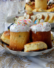 still life with festive Easter cakes