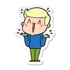 Fototapeta premium sticker of a cartoon excited man