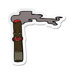 sticker of a cartoon cigar character