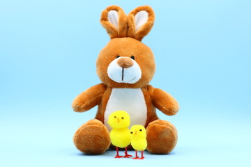 Funny Easter Composition with Teddy Bunny