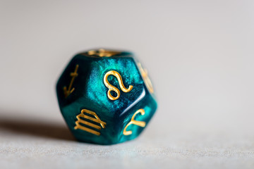 Astrology Dice with zodiac symbol of Leo