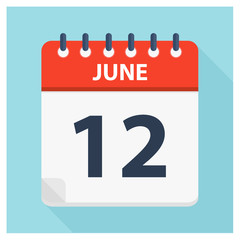 June 12 - Calendar Icon - Calendar design template