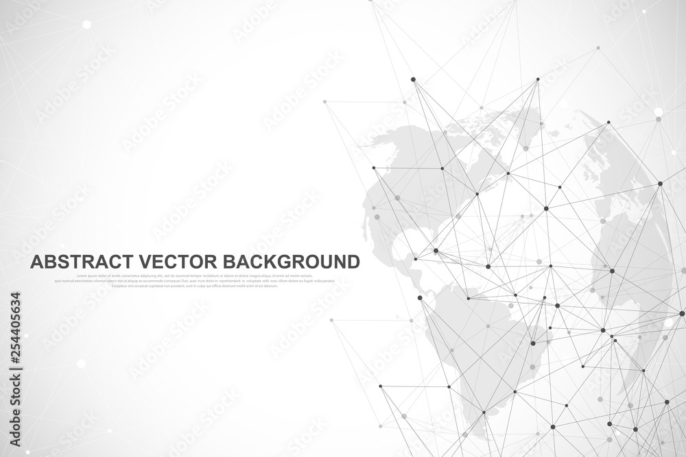 Leinwandbilder global network connection concept. big data visualization. social network communication in the globa