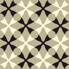Seamless pattern with geometric crosses. Monochrome abstract artwork.