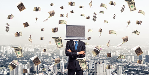 Businessman with monitor instead of head.