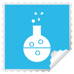square peeling sticker cartoon chemistry tube