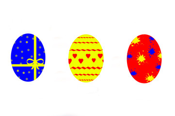 Set of easter eggs on a white background - stockphoto