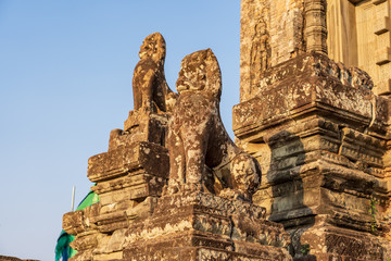 Khmer style lion statue in Pre Rup temple, Cambodia